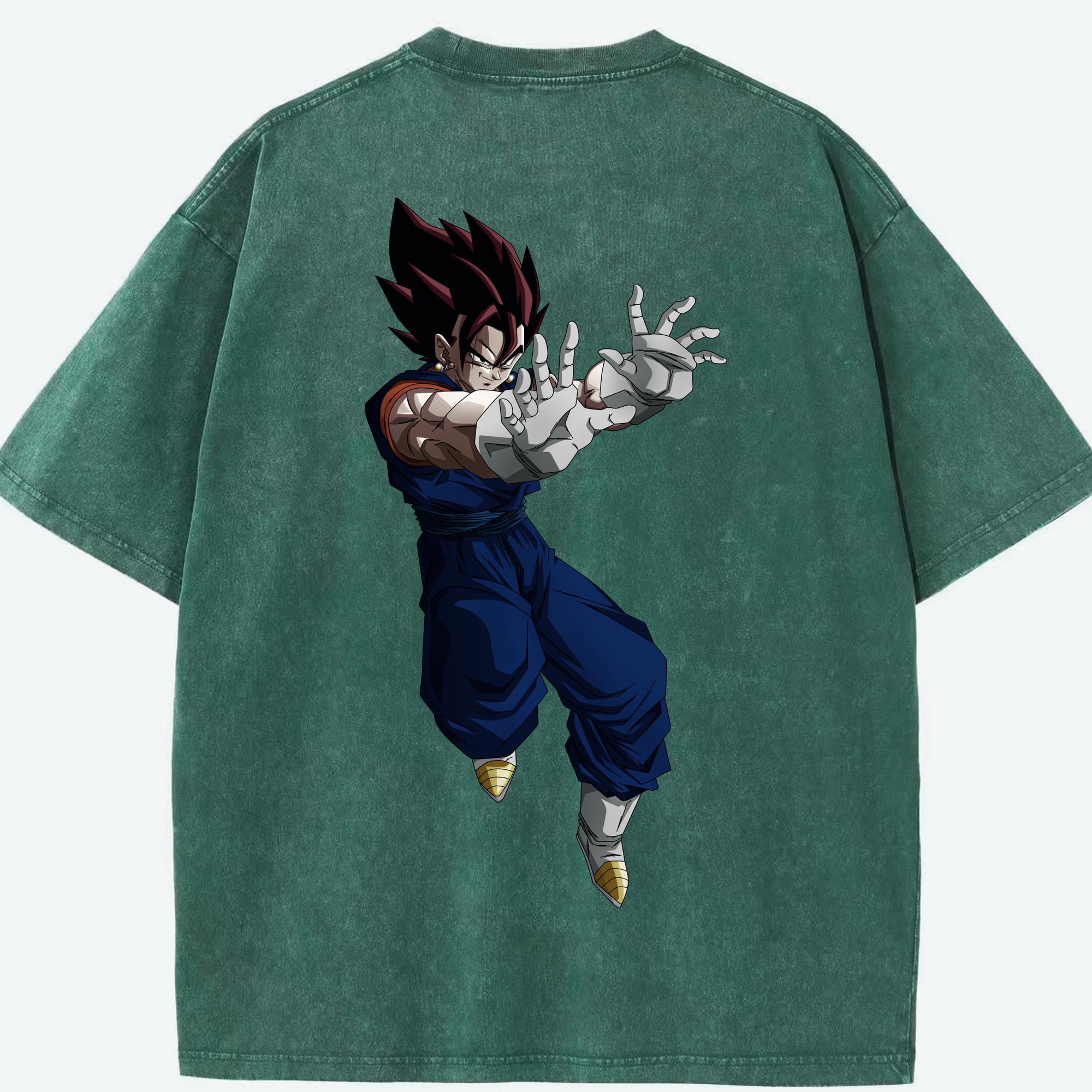 （画像用） ドラゴンボール ベジット DRAGON BALL Vegetto 綿100% ヴィンテージ風 半袖Tシャツ（背面プリント）